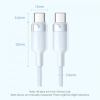 Кабель Vention USB 2.0 CM/CM - 1м. Белый 3А PD60W - фото 3