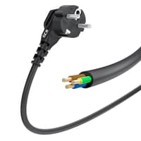 GCR Кабель питания PROF 7.0m, евровилка угловая Schuko - без разъема, черный, 3*1,5mm, GCR-55368 - фото 1