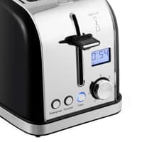 Тостер MAUNFELD/ Тостер,механическое управление,2 отсека, 950 Вт, дисплей, регулировка степени поджаривания, индикация степени поджаривания, функция подогрева, подсветка элементов управления, поддон для сбора крошек, цвет черный - фото 5