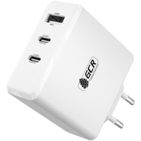 GCR PRO Сетевое зарядное устройство 100W, 1 USB + 2 TypeC, GaN Tech Quick Charger, PD 3.0, белый - фото 4