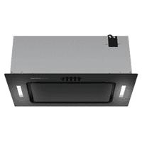 ВЫТЯЖКА HOMSair CROСUS PUSH 52 Glass Black/ полновстраиваемая, кнопочное управление, 3 скорости, 850 м3/ч, до 30 м2, 53 дБ, угольный фильтр CF02X - 2 шт, ШхВхД: 518х191х290 мм, черный цвет - фото 6