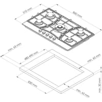Варочная поверхность Kuppersberg/ KITCHEN RETAIL / Варочная поверхность Kuppersberg, газ, Classic, 86 см, автоматический электроподжиг, газ-контроль, форсунки под сжиженный газ, SABAF конфорки, чугунные решетки, WOK подставка, цвет бежевый, цвет фурнитуры бронзовый - фото 10