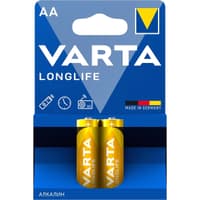 Батарейка AA/ Батарейка Varta LONGLIFE LR6 AA BL2 Alkaline 1.5V (4106) (2/40/200) (2 шт.) - фото 1