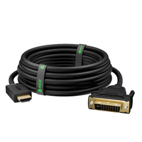 GCR PRO Кабель PROF 20.0m HDMI-DVI, 19M / 25M Dual Link, GOLD, черный, 28 AWG, медь, двойной экран, армирование - фото 5