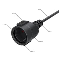 GCR PRO Удлинитель PROF черный, 20.0m, евровилка угловая Schuko - евророзетка, 3*1,5mm, медь - фото 5