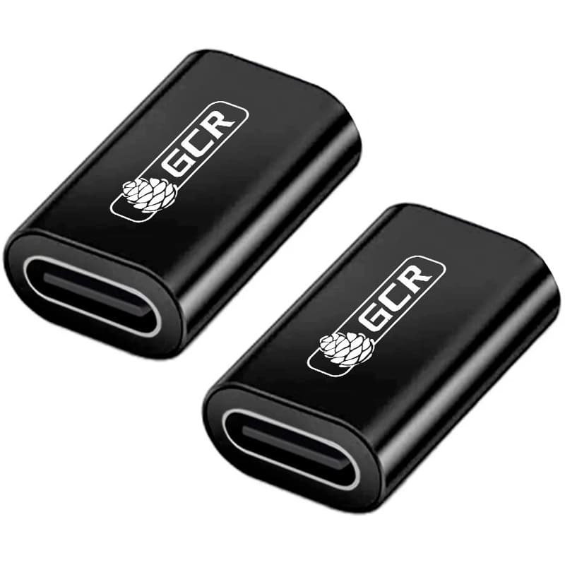 GCR Адаптер-соединитель USB 3.1 (USB 3.2 Gen 2) TypeC, F/F, черный, 100W/5A, 10 Гбит/с, 4K, AL корпус