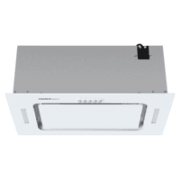 ВЫТЯЖКА HOMSair CROСUS PUSH 52 Glass White/ полновстраиваемая, кнопочное управление, 3 скорости, 850 м3/ч, до 30 м2, 53 дБ, угольный фильтр CF02X - 2 шт, ШхВхД: 518х191х290 мм, белый цвет - фото 4