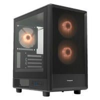 Корпус без блока питания/ Case HSPD M310, Mesh Mini-tower, Black, TG, 0.4 SPCC, 3x120mm ARGB (Orbis F1) mATX, mITX 180/280/160mm 1x2.5", 1x3.5", 4xPCI 2xUSB-A 3.0 452x277x418mm - фото 2