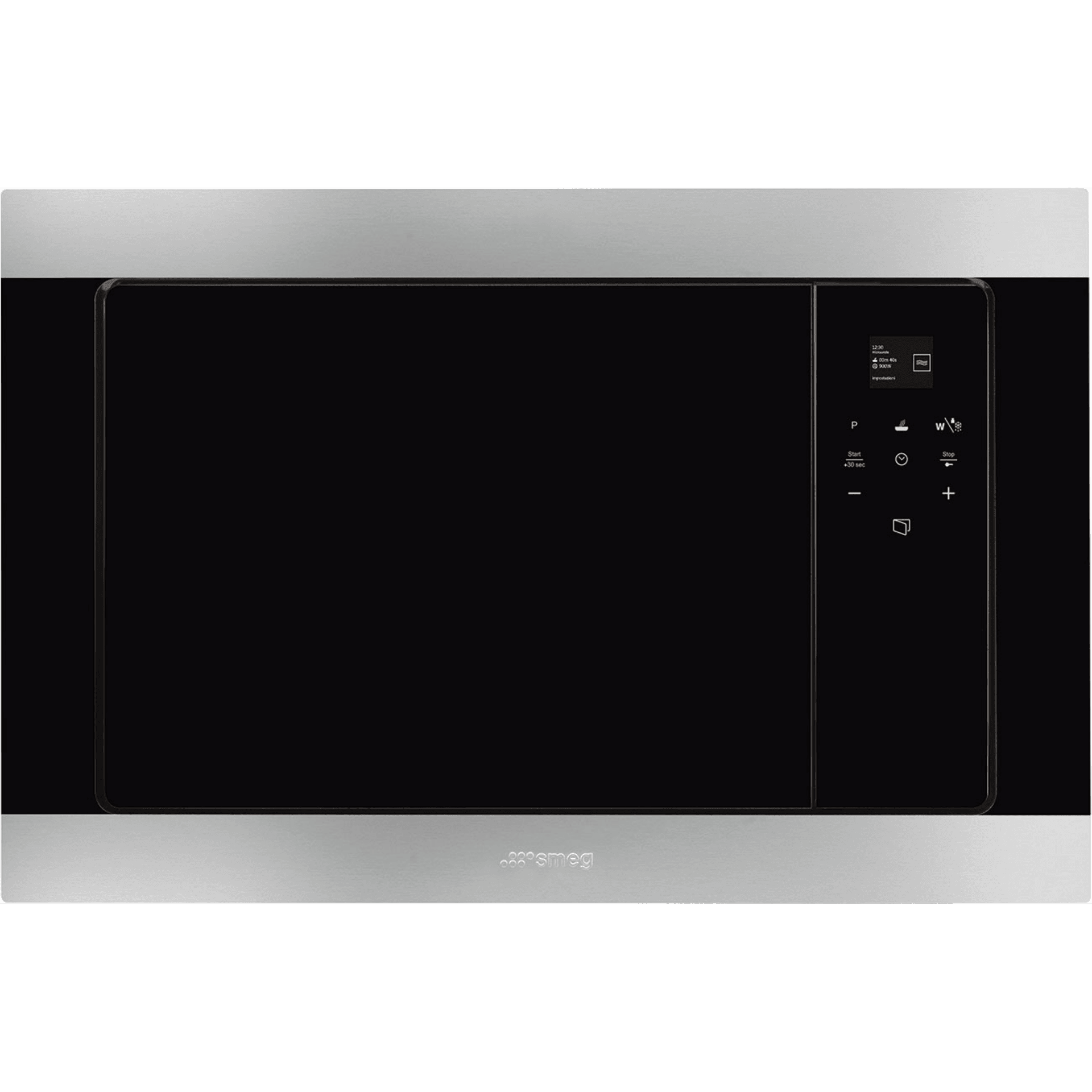 Встраиваемые микроволновые печи SMEG/ Встраиваемая микроволновая печь, 60 см, высота 38 см, 3 функций, черное стекло Eclipse + нержавеющая сталь