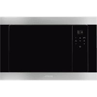 Встраиваемые микроволновые печи SMEG/ Встраиваемая микроволновая печь, 60 см, высота 38 см, 3 функций, черное стекло Eclipse + нержавеющая сталь - фото 1