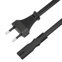 GCR Кабель питания 1.0m, CEE 7/16 / IEC C7, черный, 2*0,5mm, GCR-54292 - фото 2