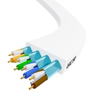 GCR Патч-корд LSZH PROF плоский прямой 3.0m, FTP, кат.8 ethernet, RJ45, медь, 30 AWG, белый, литой, экранированные коннекторы 24K GOLD, T568B - фото 7