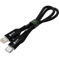 GCR PRO Кабель PREMIUM 1.0m TypeC/Lightning MFI POWER DELIVERY 18 W, медь, быстрая зарядка, черный силикон, AL корпус - фото 7
