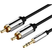 Кабель Vention аудио Jack 3,5 mm M/2RCA M - 3 м Черный - фото 1