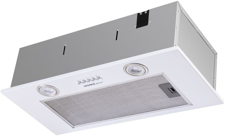 ВЫТЯЖКА HOMSair Camelia Power 60 White/ полновстраиваемая, кнопочное управление, 3 скорости, 580 м3/ч, до 30 м2, 52 дБ, светодиодное LED-освещение, угольный фильтр CF02X 1 шт., ШхВхД: 650х172х260 мм, белый цвет