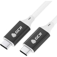 GCR Кабель USB 3.1 (USB 3.2 Gen 2) Type C-С, 2.0m, 100W/20V/5A, M/M, медь, 10 Гбит/с, 4K, белый, AL сase черный, экран, армирование - фото 2