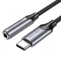 Переходник Vention USB-C M/ Jack 3.5 mm F DAC - 0,1м Серый - фото 1
