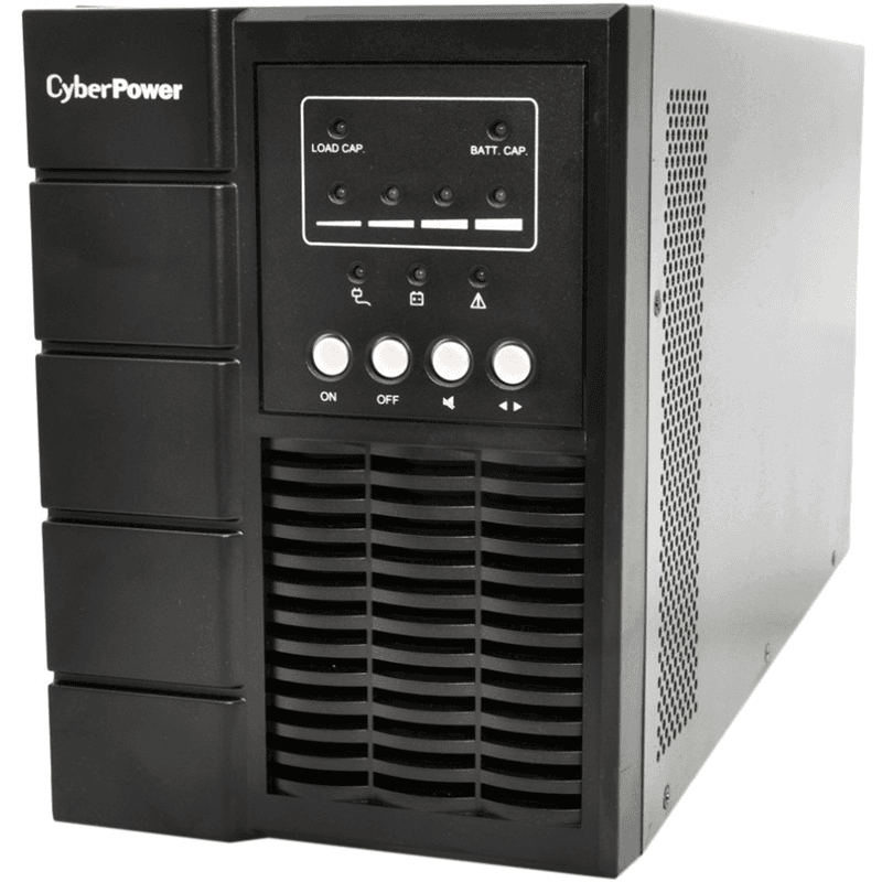 OLS2000E - Источник бесперебойного питания, CyberPower, OLS2000E, Мощность 2000ВА/1800Вт, OLS-серия, On-Line, Напольный, LCD/Smart/USB/RS-232/EPO, AVR: 160-300В, АКБ: 12В/7Ач*6 шт., Вых: 4xIEC C13/Клеммный блок, Чёрный