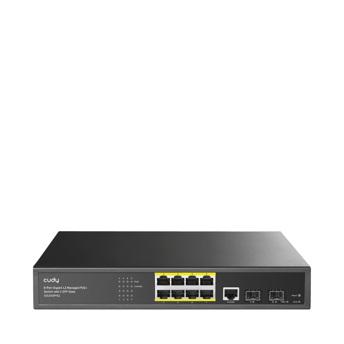 Коммутатор/ 8-Port Layer 2 Managed Gigabit PoE+ Switch with 2 Gigabit SFP Slots, 120W