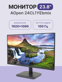 Монитор 23.8" Aopen (Acer) 24CL1YEbmix Black (IPS, 1920x1080, 1ms, 250cd, 100Hz, 1xVGA+1xHDMI(1.4)+SPK+Audio In/Out, Speakers 2Wx2) - фото 3