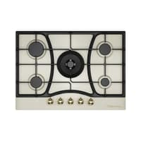 Варочная поверхность Kuppersberg/ KITCHEN RETAIL / Варочная поверхность Kuppersberg, газ, Classic, 71 см, автоматический электроподжиг, газ-контроль, форсунки под сжиженный газ, SABAF конфорки, чугунные решетки, WOK подставка, цвет бежевый, цвет фурнитуры бронзовый - фото 2