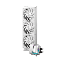 Система охлаждения/ Water Cooling System PCCooler DS360 WH (310W, 360mm, LED temp., White, ARGB Pump/ Fans: 3x120mm, 86.73CFM, 28dBA, 2200RPM/ Pump height 67mm, 28dBA, 3200RPM, Rad thickness 27mm/ S: 1851, 1700, 1200, 20XX, 115X, AM5, AM4) - фото 3