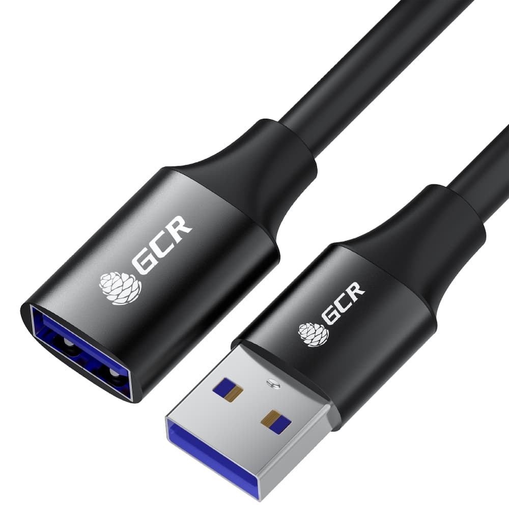 GCR PRO Удлинитель 3.0m USB 3.0 (USB 3.2 Gen 1), AM/AF, 5 Гбит/с, черный, AL корпус, медь, экранирование, армирование