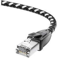 GCR PRO Патч-корд PROF прямой 10.0m, UTP медь кат.6А, STRONG черно-белый в оплетке текстиль, ethernet high speed 10 Гбит/с, T568B - фото 6
