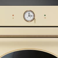 Встраиваемый духовой шкаф SMEG/ Встраиваемый духовой шкаф SMEG, 60 см, Coloniale, 50-260 градусов, часы/таймер, галогенная подсветка, 9 режимов, поворотные переключатели Coloniale, пиролиз, автоматическое отключение, петли Soft Close, полезный объем 65 л, цвет крем/латунь - фото 5