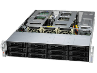 Серверная платформа Supermicro SYS-621C-TN12R (bundle6): 2U/2x LGA-4677/16x DDR5 RDIMM/12x 3.5/2.5 NVMe*/SATA/SAS*/1x SSD NVME 480GB, M.2/1x 4-Port 1GbE RJ45/2x 1200W Power (12 NVME config, Heatsink Upgrade) - фото 1
