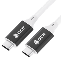 GCR Кабель USB 3.1 (USB 3.2 Gen 1) Type C-С, 0.5m, 100W/20V/5A, M/M, медь, 5 Гбит/с, TPE, AL сase черный, белый - фото 1