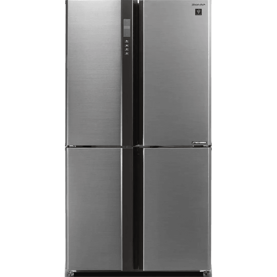 Холодильник Sharp/ Холодильник Sharp, отдельностоящий, ВхШхГ 182x89.2x77 см, объем 556 (345+211) л, No Frost, инверторный компрессор, ионизация воздуха, быстрое замораживание, быстрое охлаждение, дезодорирующая система, LED освещение, льдогенератор, энергоэффективность A++, цвет серебристый