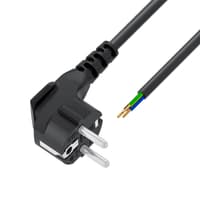 GCR Кабель питания PROF 7.0m, евровилка угловая Schuko - без разъема, черный, 3*1,5mm, GCR-55368 - фото 3