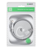 GCR PRO Патч-корд LSZH PROF плоский прямой 10.0m, UTP медь кат.6, белый, 30 AWG, ethernet high speed 10 Гбит/с, RJ45, T568B - фото 6