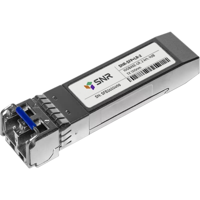SNR SNR-SFP+LR-2 Двухволоконный модуль, SFP+ 10GBASE-LW/LR, разъем LC, рабочая длина волны 1310нм, дальность до 2км (9dB)