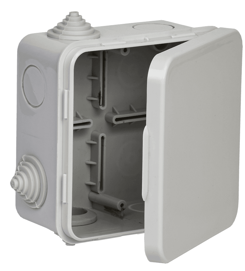 Коробка расп. КМ41256 100х100х50мм о/к IP54 8 вв. серая IEK