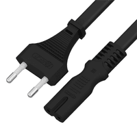 GCR Кабель питания 1.0m, CEE 7/16 / IEC C7, черный, 2*0,5mm, GCR-54292 - фото 3