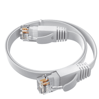 GCR PRO Патч-корд LSZH PROF плоский прямой 10.0m, UTP медь кат.6, белый, 30 AWG, ethernet high speed 10 Гбит/с, RJ45, T568B - фото 5