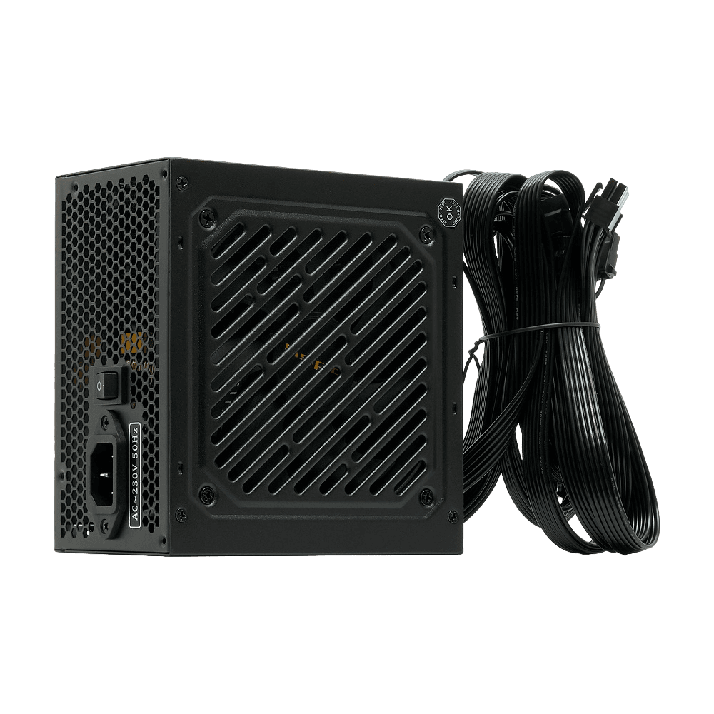 Блок питания/ Power Supply HSPD, 450W 80+ White (ATX, 2.31, Non-modular, 1x24(20+4)pin 500mm, 1xCPU 8(4+4)pin 550mm, 1xPCIe 8(6+2)pin 500mm, 1xMOLEX + SATA*2 400+150+150mm, 1xMOLEX + SATA 400+150mm , Active, 120x120mm, 150x140x86mm, APFC, OVP, OPP, SCP, UVP, NLO, SIP, black)