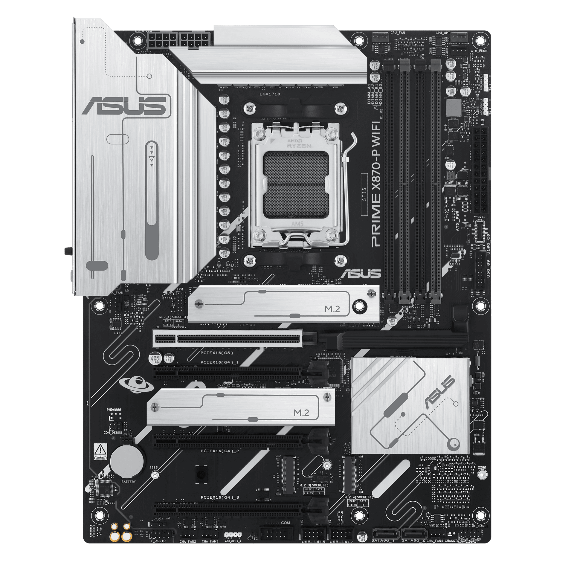 Материнская плата ASUS PRIME X870-P WIFI AM5 ATX 4xDDR5 4xPCIEx16 4xM.2 2xUSB-C HDMI 2.5GLAN Wi-Fi 7