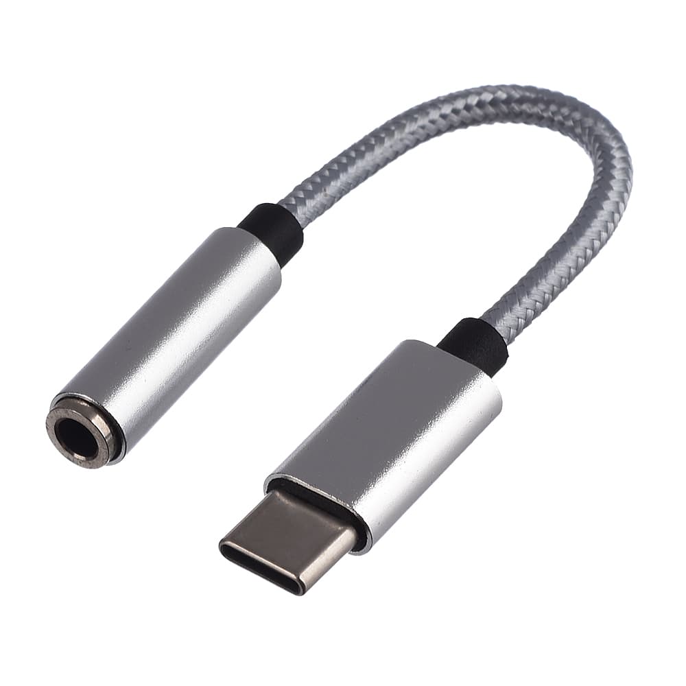 Переходник/ Переходник AUX GoPower Jack 3.5mm (f)-Type-C (m) 0.1м ПВХ с ЦАП белый (1/250)