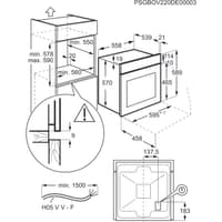 Встраиваемый духовой шкаф ELECTROLUX/ Электрический духовой шкаф с конвекцией, приготовление на пару, объем 65 л, 8 режимов, очистка каталитическая, 2 стекла в дверце, направляющие проволочные, черный цвет - фото 11
