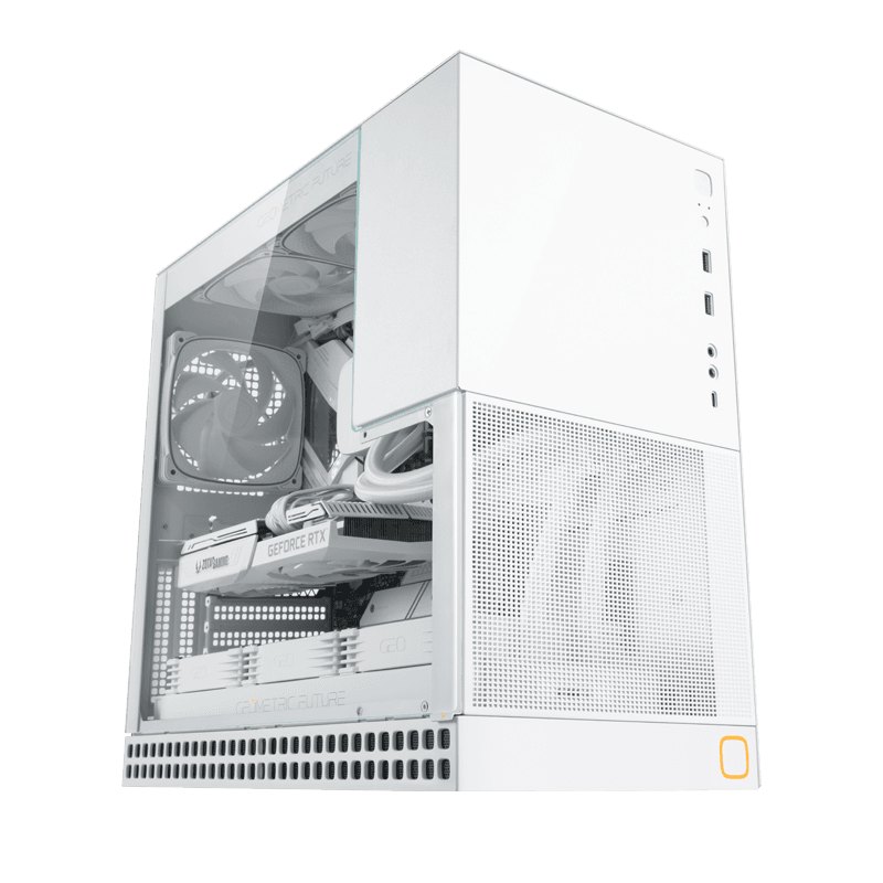 Корпус ПК без блока питания/ Case Geometric Future Model 4 King Arthur, Midi-Tower, TG, no fans, 2xUSB-A 3.0, 1xUSB 3.2 Type-C, E-ATX, ATX, mATX, mITX White