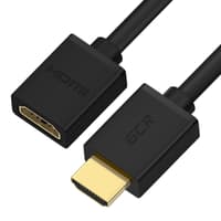 GCR PRO Удлинитель 7.5m HDMI-HDMI v2.0, M/F, поддержка 4K 60Hz, Full HD, HDR, 18 Гбит/c, черный, 24K GOLD, 2 X экран, армирование - фото 2