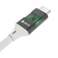 GCR Кабель USB 3.1 (USB 3.2 Gen 1) Type C-С, 0.5m, 100W/20V/5A, M/M, медь, 5 Гбит/с, TPE, AL сase черный, белый - фото 5