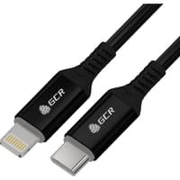 GCR PRO Кабель PREMIUM 1.0m TypeC/Lightning MFI POWER DELIVERY 18 W, медь, быстрая зарядка, черный силикон, AL корпус - фото 2
