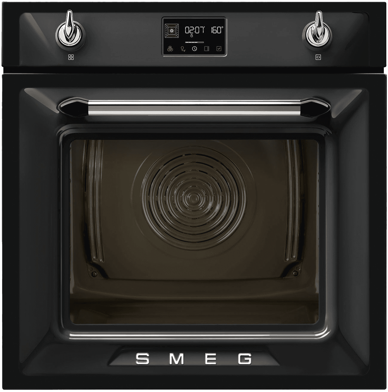 Встраиваемый духовой шкаф SMEG/ Многофункциональный духовой шкаф с пароувлажнением и пиролизом, 60 см, 12 функций, цвет чёрный, Victoria