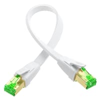 GCR Патч-корд LSZH PROF плоский прямой 20.0m, FTP, кат.8 ethernet, RJ45, медь, 30 AWG, белый, литой, экранированные коннекторы 24K GOLD, T568B, GCR-55859 - фото 7