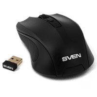 Беспроводная мышь SVEN RX-400W чёрная (3+1кл. 600/1000/1400DPI, блист) - фото 3