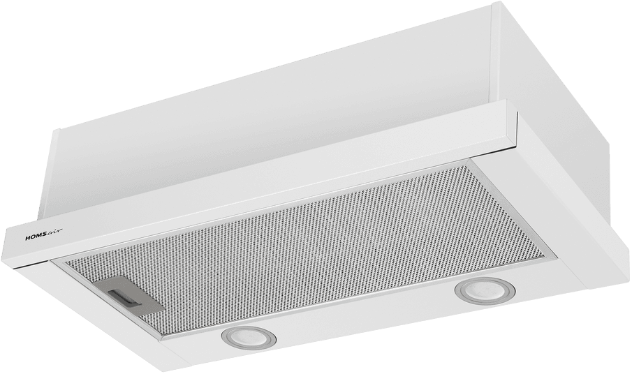 ВЫТЯЖКА HOMSair Flat 50 White/ встраиваемая, кнопочное управление, 2 скорости, 520 м3/ч, до 20 м2, 45 дБ, угольный фильтр CF110 - 1 шт, ШхВхД: 500х176х280 мм, белый цвет